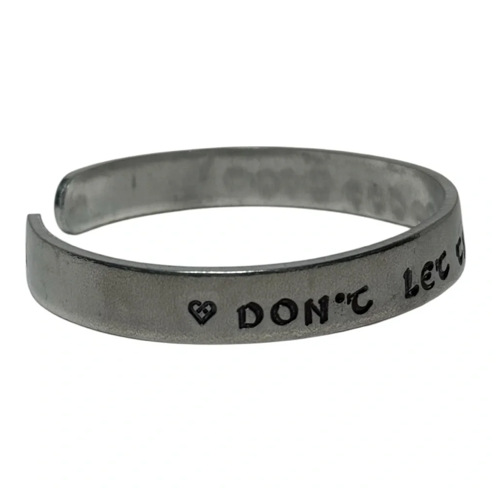 Handmade motivational Celtic silver‎ adjustable hypoallergenic cuff bracelet